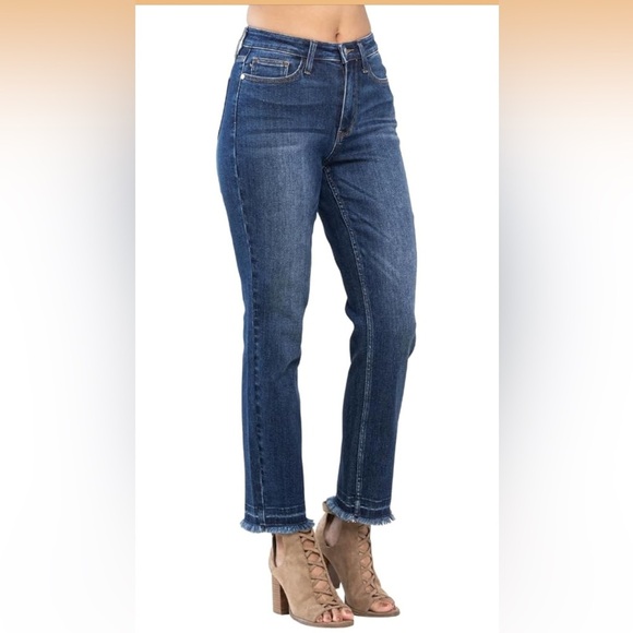 Judy Blue High Waist Release Hem Slim Cut Jeans Blue 88704 15/32 - Picture 6 of 7